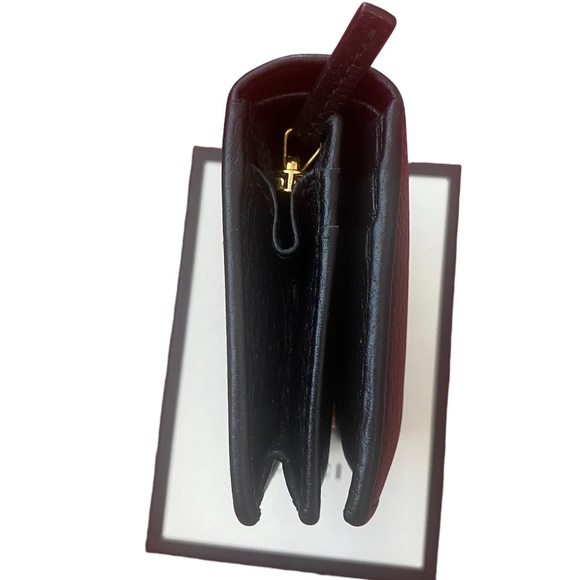 Gucci Black Petite Marmont Flap Leather Card Case Wallet 1000 Nero, Box, Dustbag - Picture 9 of 16